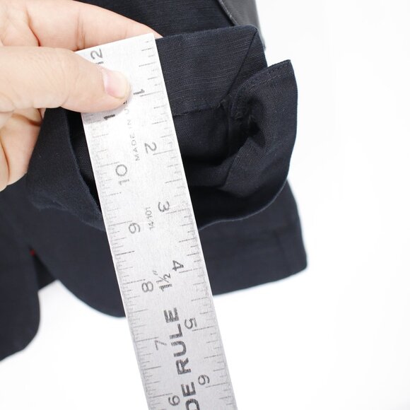 Studiosuits Sport Coat Men 42R Unstructured Linen Peak lapel Patch pockets black - Picture 4 of 13